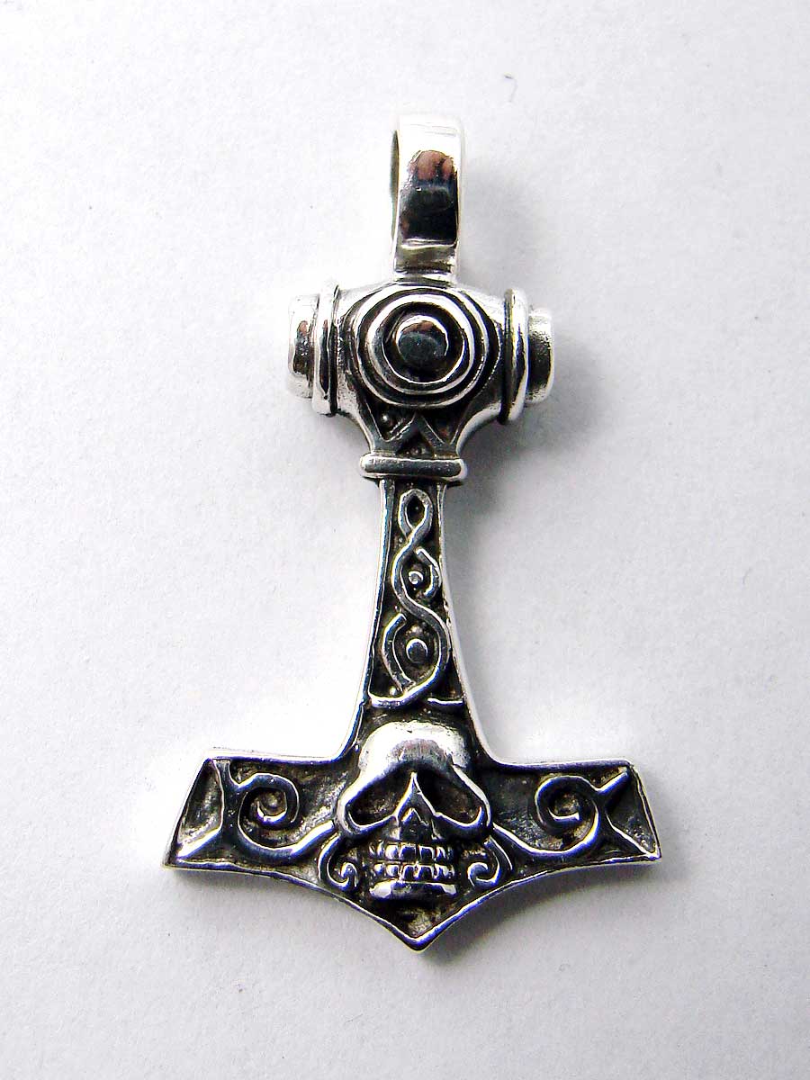 Thor hammer with skull 925 sterling silver pendantAnother Way of Life