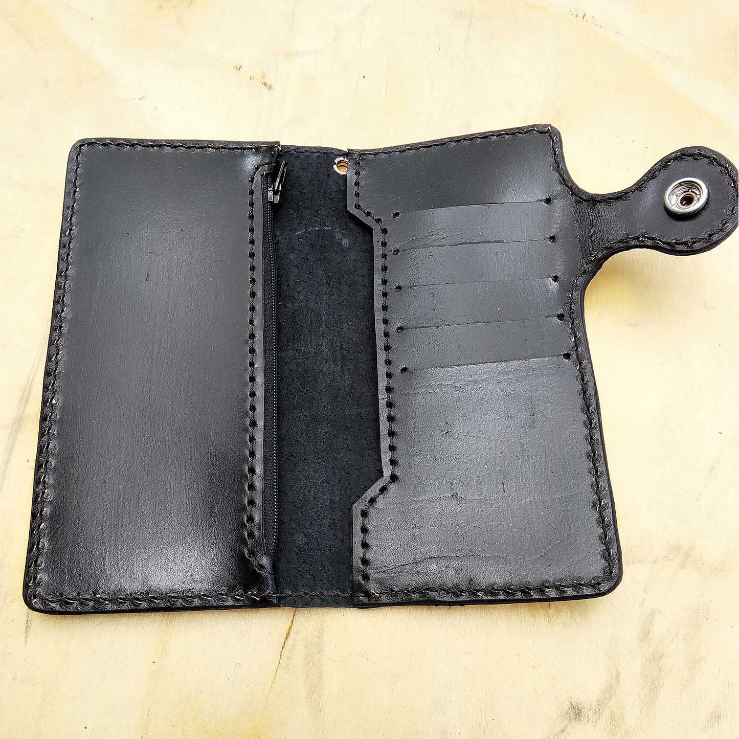 Cow leather wallet style biker with skull 2